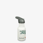 Klean Kanteen Kid Classic 355ml - Flip Sport Cap Dino Skate White