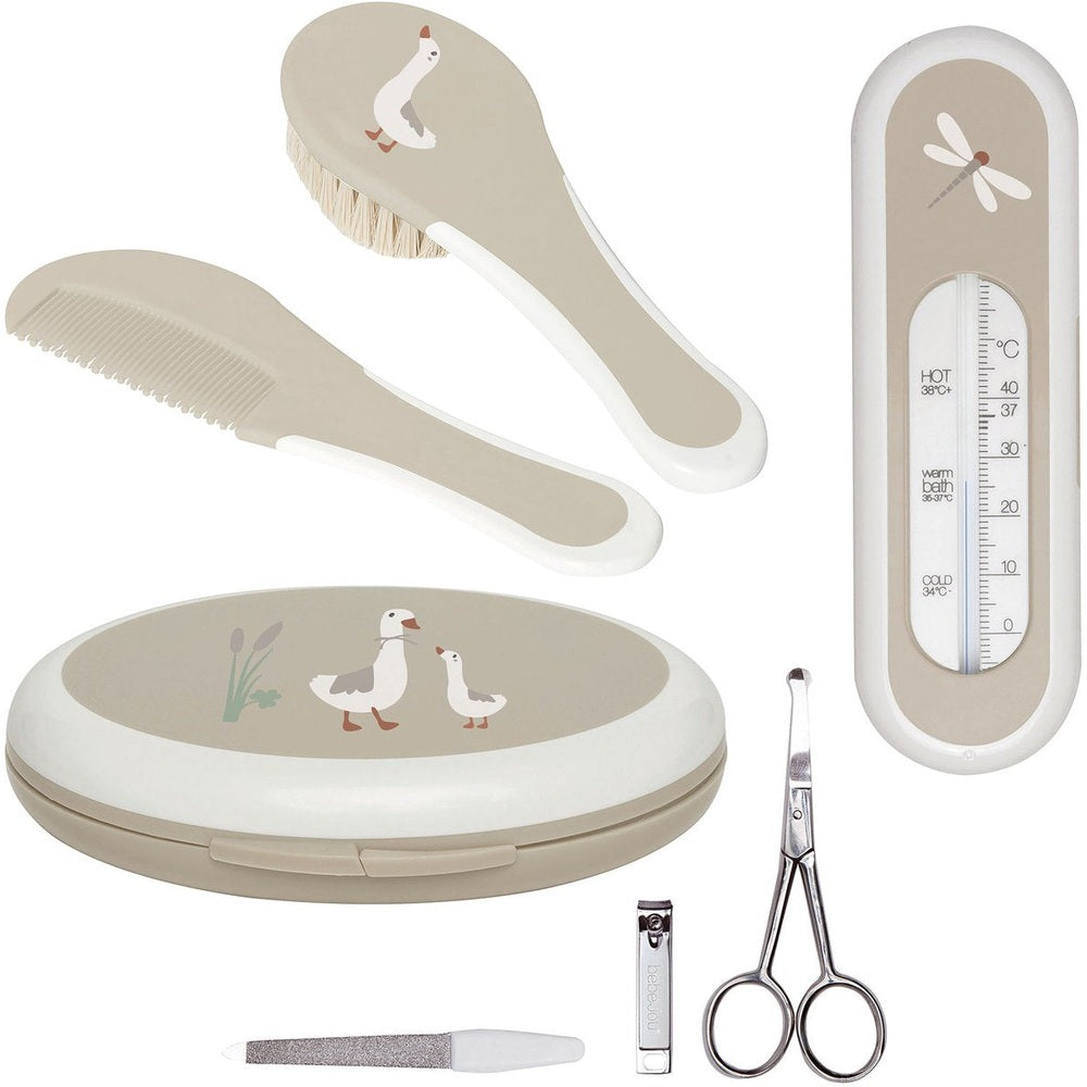 Bébé-jou Verzorgingsset - Taupe | Kapset, Manicureset en Badthermometer