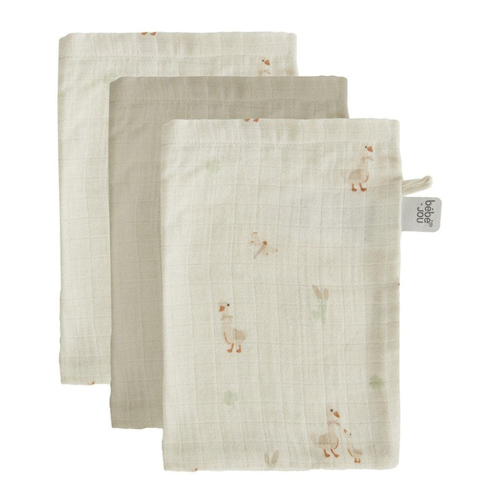 Bébé-Jou Hydrofiel Washand Dear Goose 3 stuks