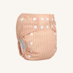 Bumbuns Easy Herbruikbare Luier met drukknopen - Stripes Apricot