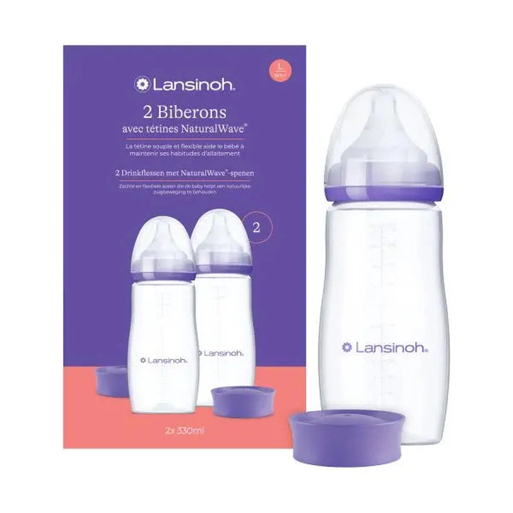 Lansinoh Babyfles 2x 330ml - +6 maanden/L