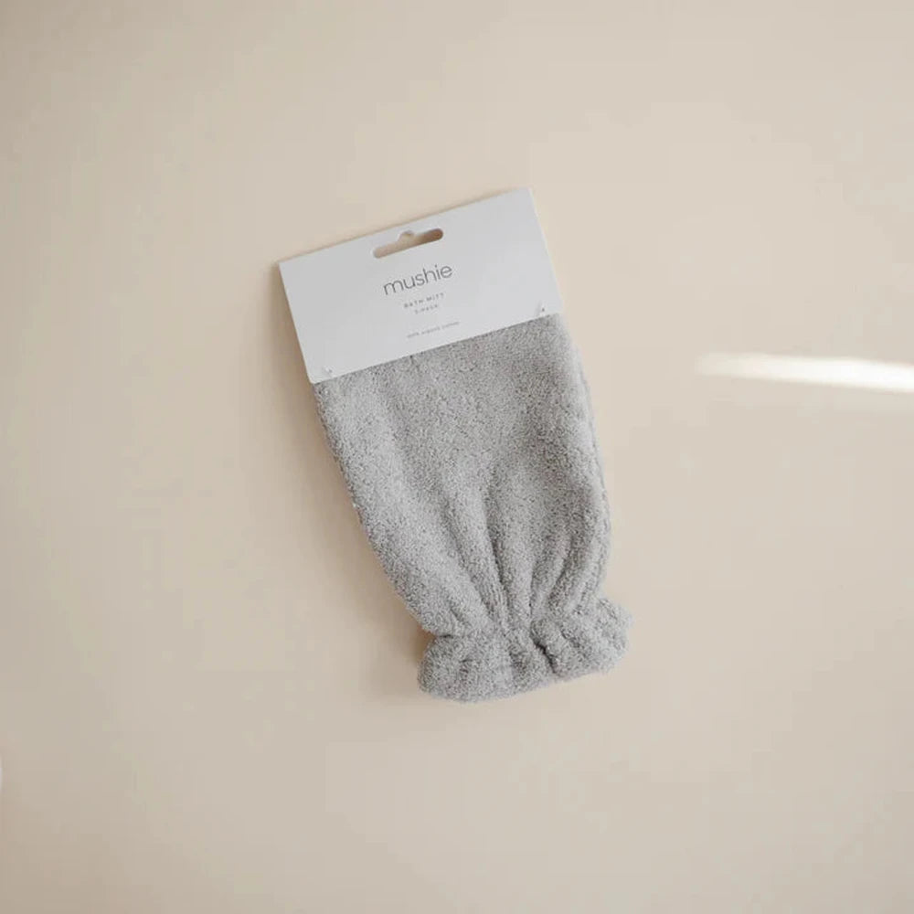 Mushie Organic Cotton Washandje - Grijs