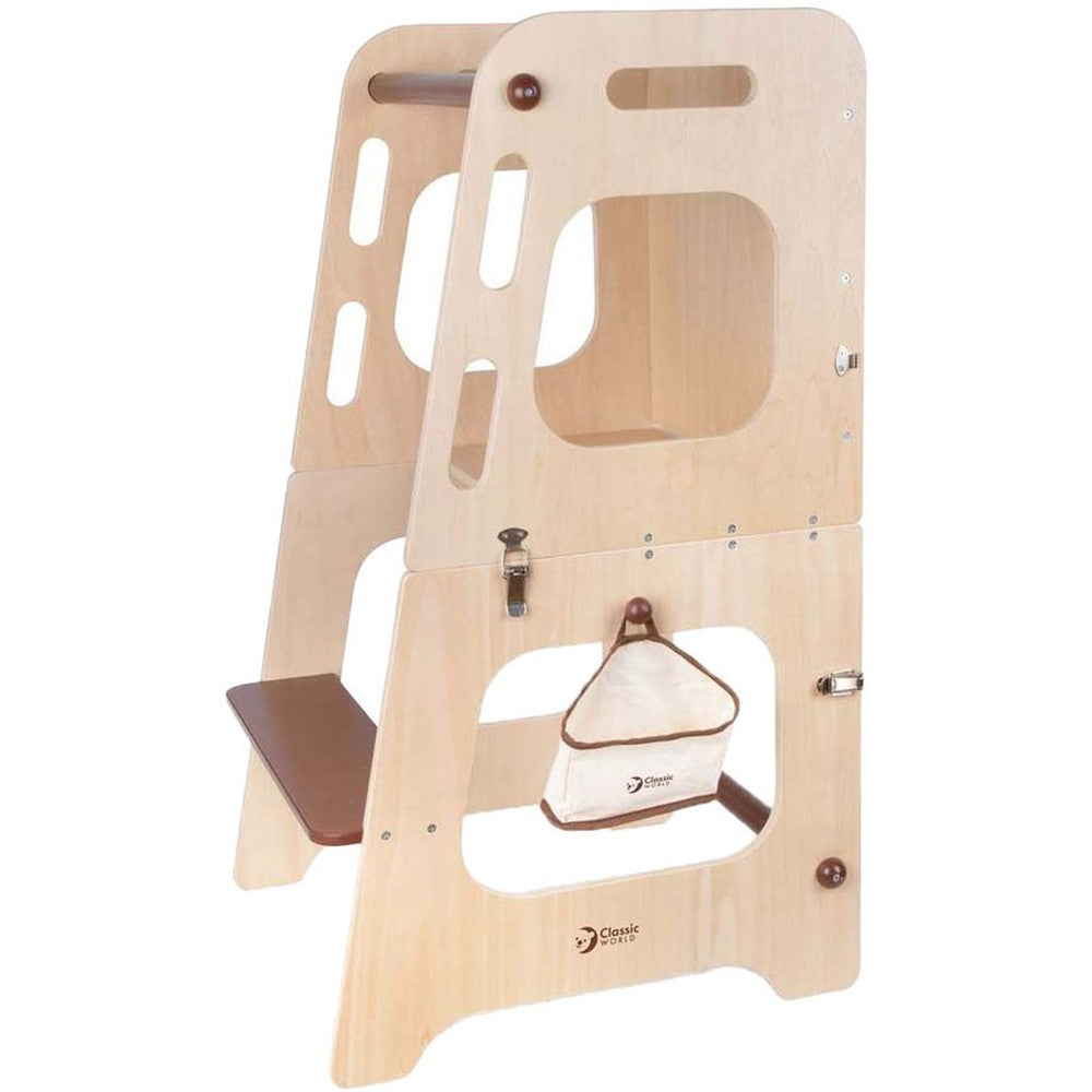 Classic World houten leertoren en tafel - verstelbaar - educatief speelgoed 90cm