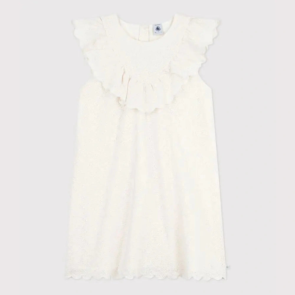 Petit Bateau Katoenen kinderjurkje met korte mouwen en hartjesmotief