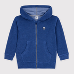 Petit Bateau Katoenen Sweatshirt Met Rits Voor Kinderen - Blauw