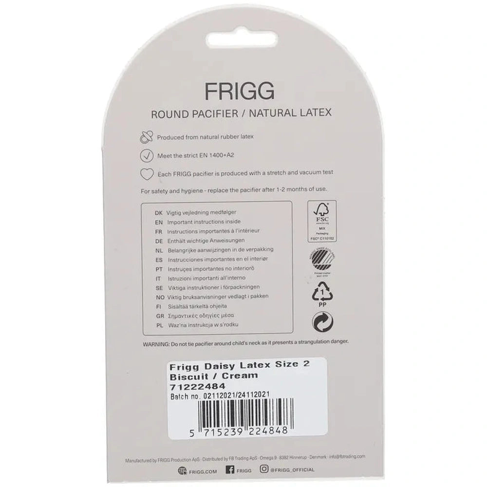 Frigg Speen Daisy Blooming Silicone 2-Pack 6-18 Maanden - Biscuit/Cream