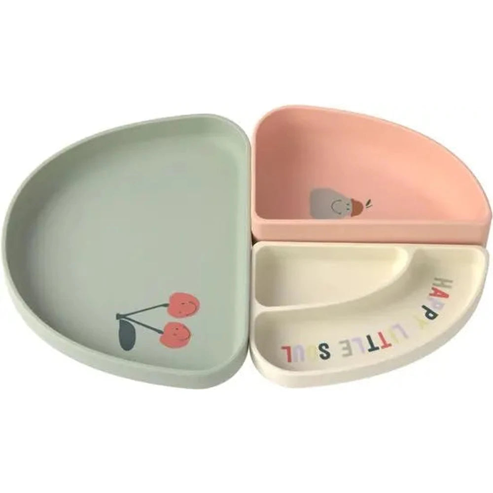 Lässig bord met vakken 3 delig - Happy Fruits Cherry