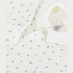 Petit Bateau Fluwelen Babypyjama Met Kraag En Hartjesprint