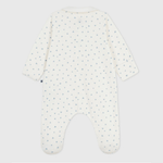 Petit Bateau Fluwelen Babypyjama Met Kraag En Hartjesprint