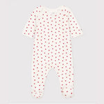 Petit Bateau Fluwelen babypyjama met hartjesprint