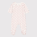 Petit Bateau Fluwelen babypyjama met hartjesprint