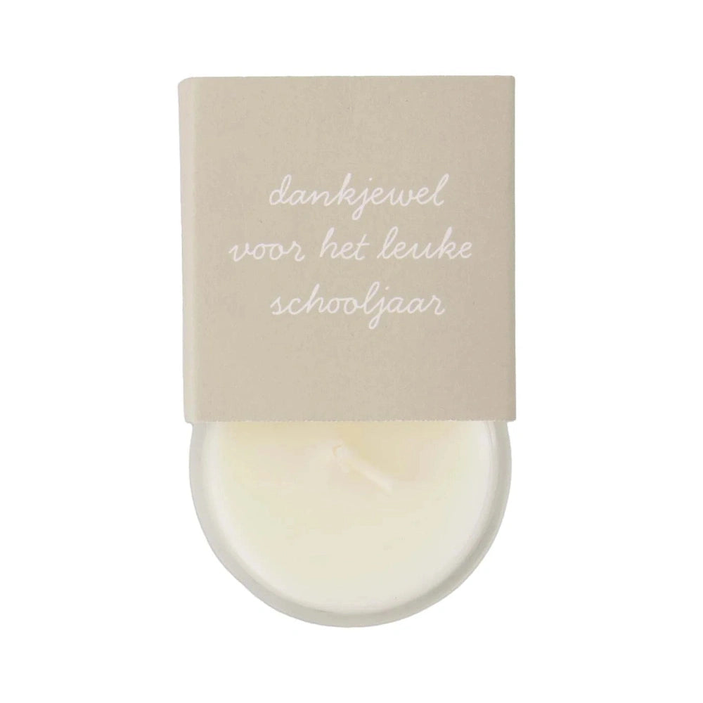 Zusss Geurkaarsje In Wikkel Schooljaar - Wit/Lichtgroen