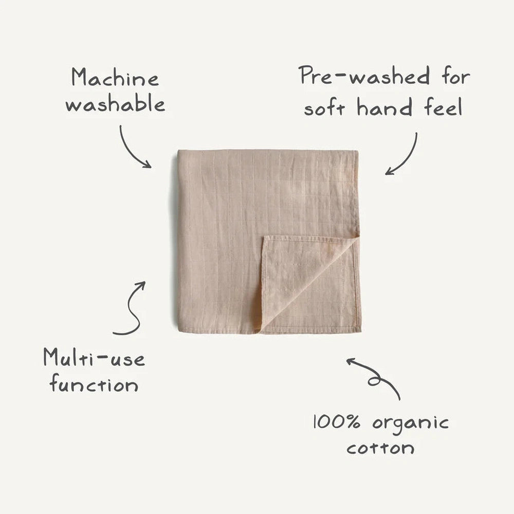Mushie Swaddle - 120x120cm - Blush