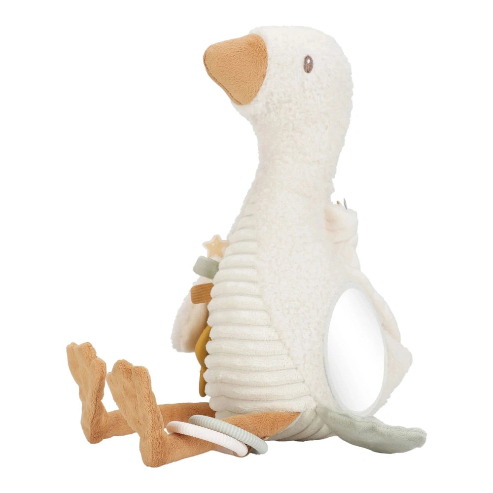 Little Dutch Newborn Naturals Activiteitenknuffel Gans - Wit