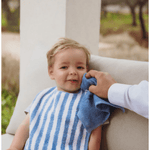 Meyco Baby Slab Klittenband Badstof Jacquard - Fat Stripe Jeans Blue
