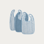 Meyco Baby Slab Klittenband Badstof Jacquard - Fat Stripe Jeans Blue