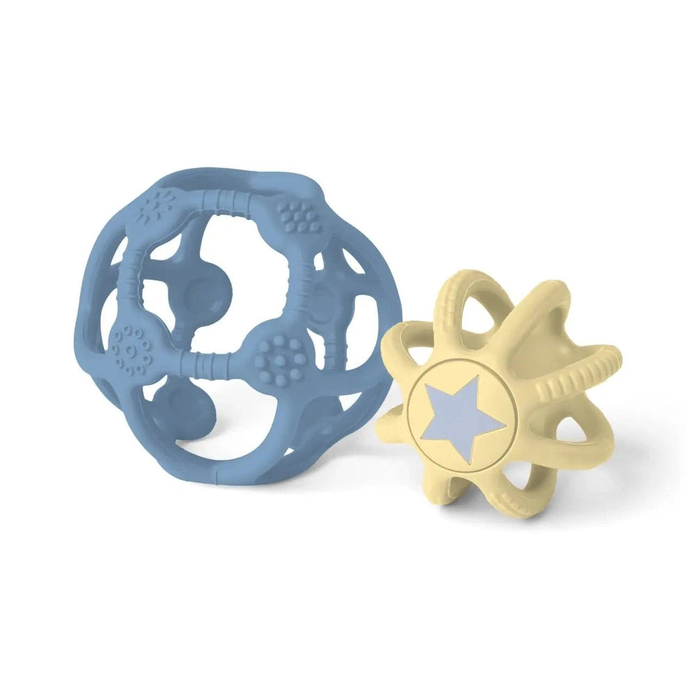 Little L Set Van 2 Sensorische Ballen - Blauw En Geel