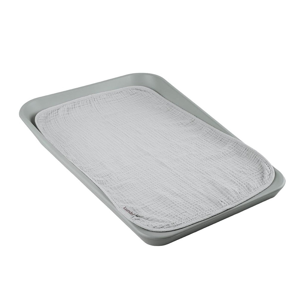 Leander Tetradoek Biologische Mousseline, 2-pack - Pearl Grey / Sage Green