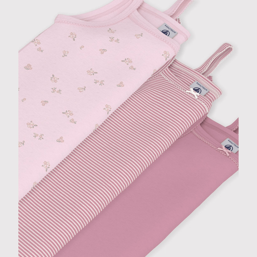 Petit Bateau 3 Hemdjes Met Bandjes - Multicolor