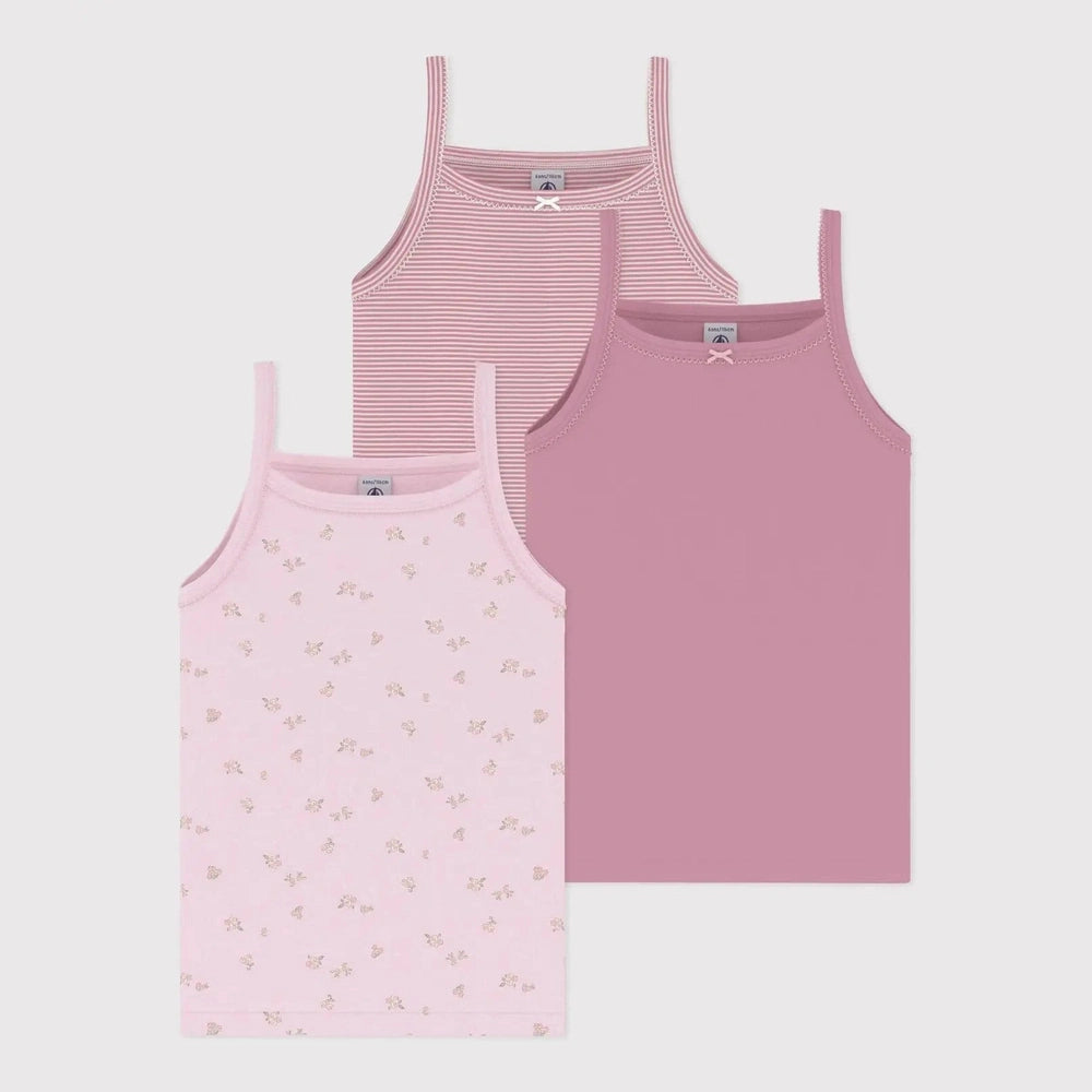 Petit Bateau 3 Hemdjes Met Bandjes - Multicolor