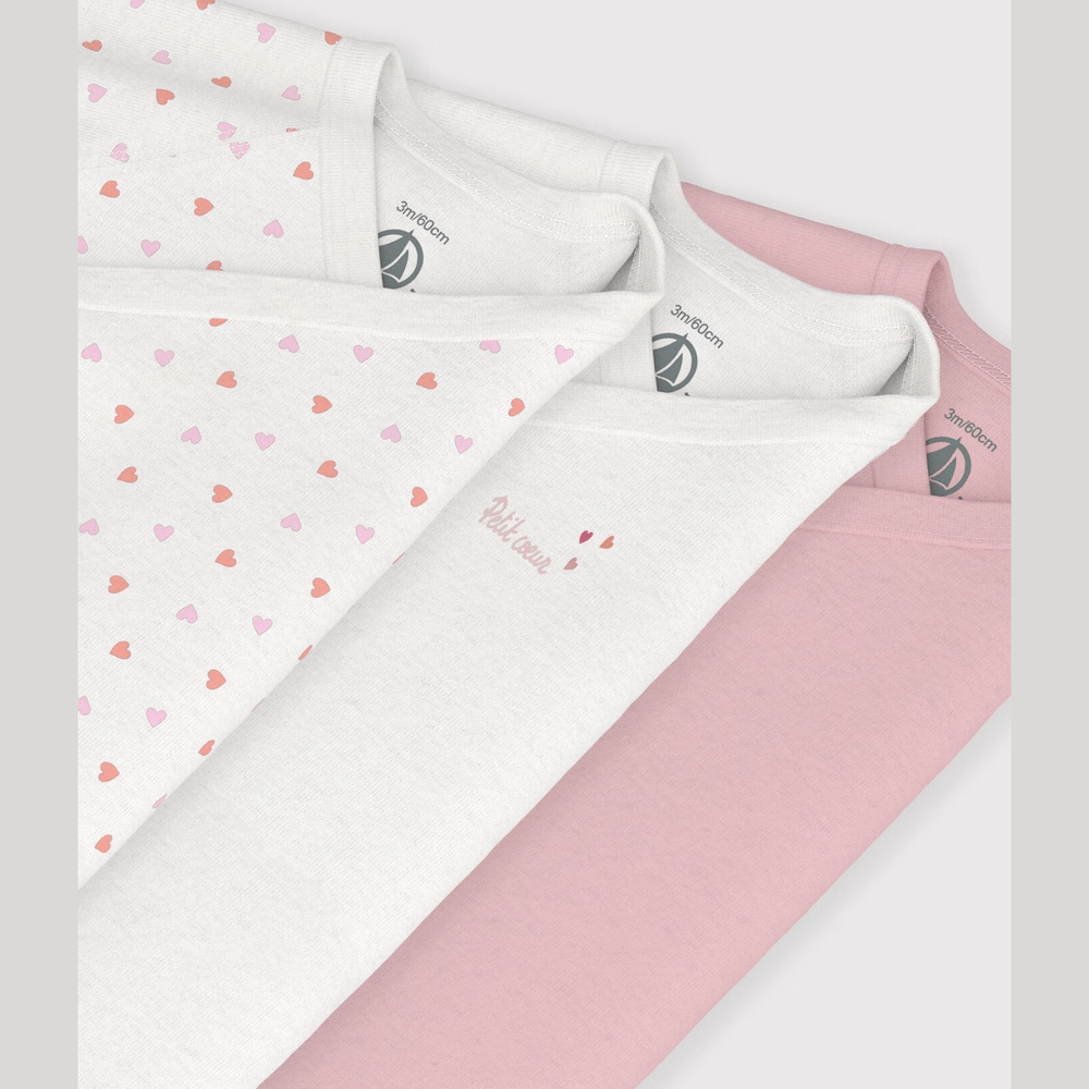 Petit Bateau 3 Bodies Geboorte Lange Mouwen - Multicolor