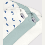 Petit Bateau 3 Bodies Amerikaanse Hals Lange Mouwen - Multicolor