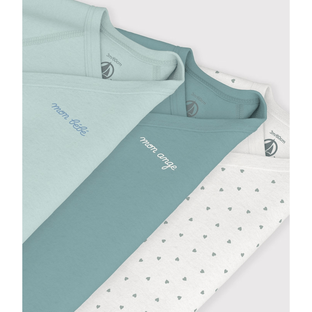 Petit Bateau 3 Bodies Geboorte Lange Mouwen - Multicolor