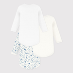 Petit Bateau 3 Bodies Amerikaanse Hals Lange Mouwen - Multicolor