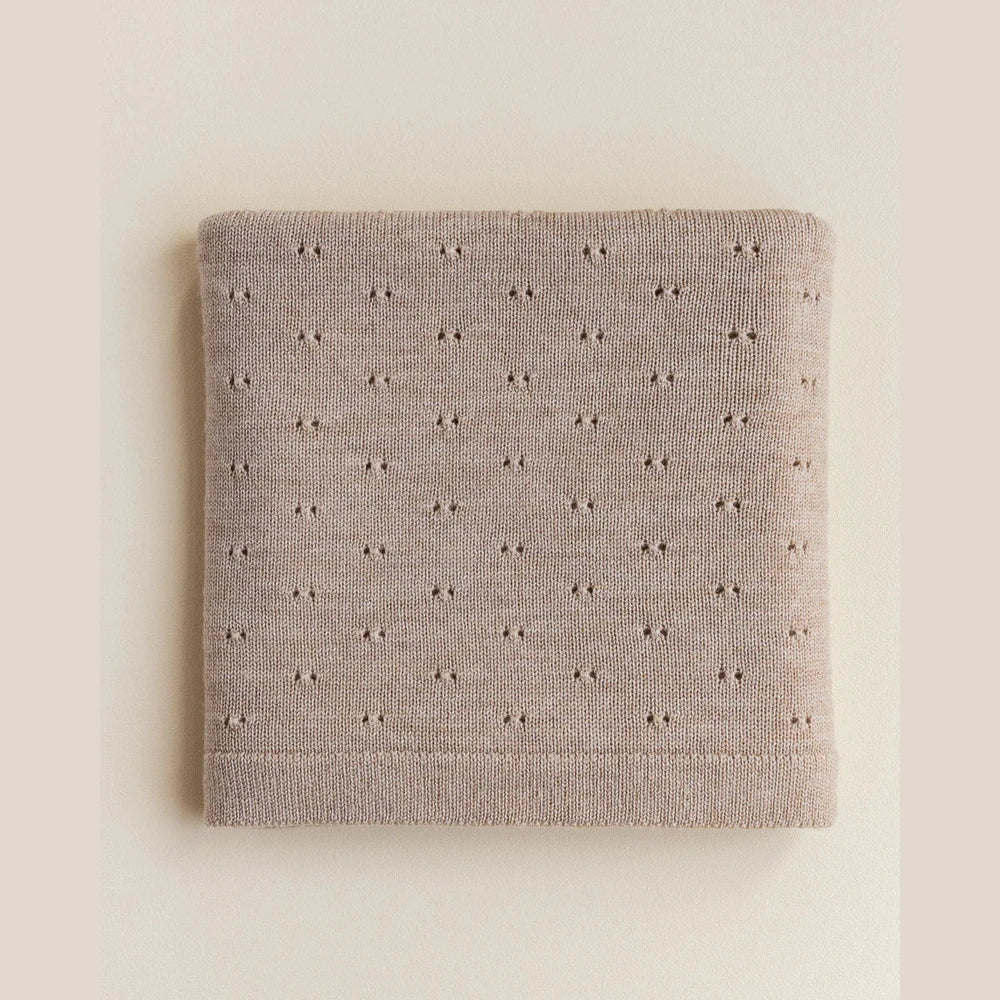 Hvid Blanket Bibi - Sand