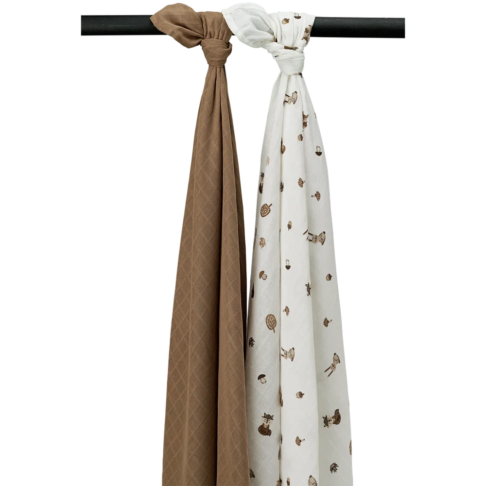 Meyco Hydrofiele Doeken 2-pack - Forest Animals Toffee