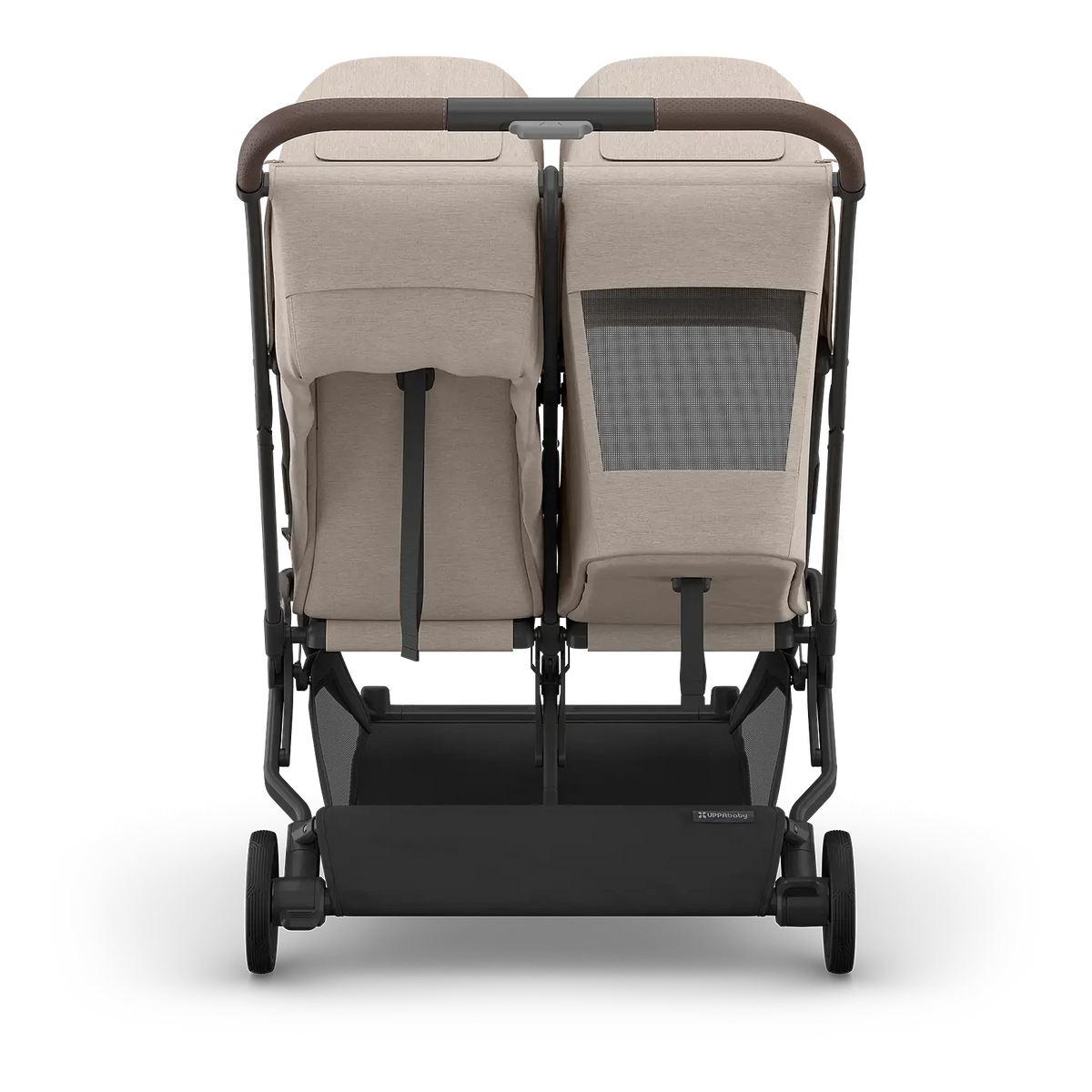 Uppababy Minu Duo Stroller Ada Sandstone Carbon Frame Met Kastanje Bruin Leer Nieuw