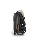 Uppababy Minu V3 Compact Stroller Ada Sandstone Carbon Frame Met Kastanje Bruin Leer Nieuw