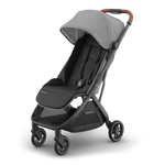 Uppababy Minu V3 Compact Stroller Greyson Charcoal Mélange Carbon Frame Met Bruin Leer
