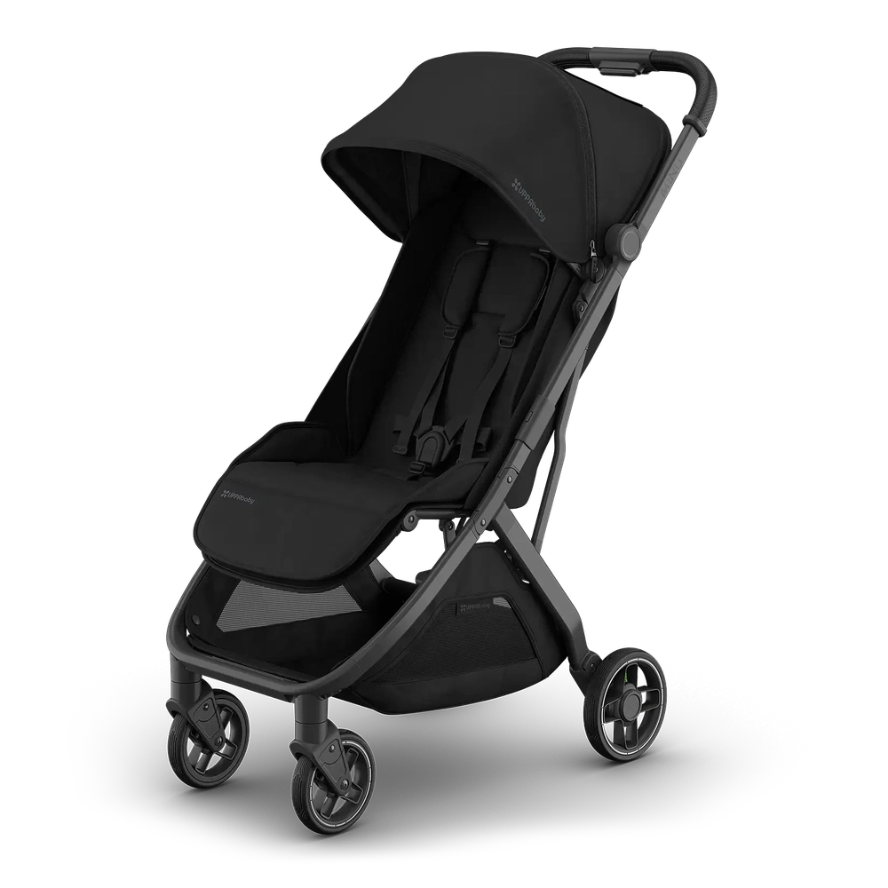 Uppababy Minu V3 Compact Stroller Jake Charcoal Carbon Frame Met Zwart Leer