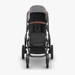 Uppababy Vista V3 Kinderwagen Greyson - Charcoal Mélange - Carbon Frame Met Bruin Leer