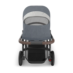 Uppababy Vista V3 Kinderwagen Julian - Dusty Blue Mélange - Carbon Frame Met Kastanje Bruin Leer