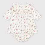Petit Bateau Jurk Lange Mouwen En Bloomer - Ecru