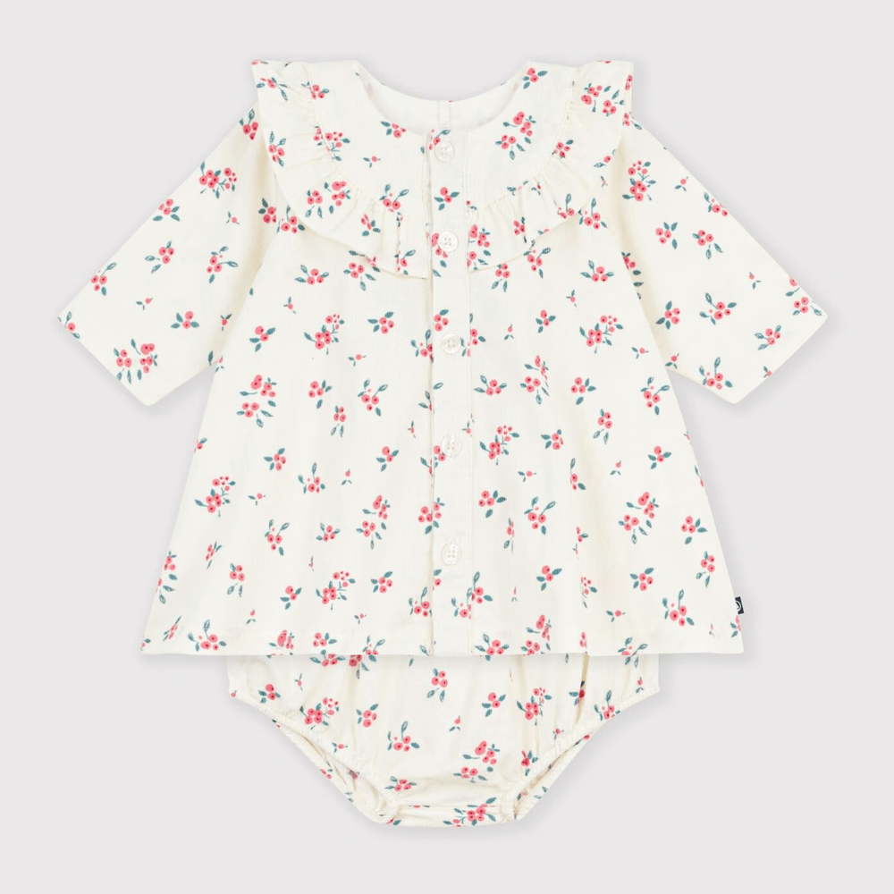 Petit Bateau Jurk Lange Mouwen En Bloomer - Ecru