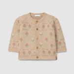 Laranjinha Gebreide Bloemen Jas - Beige