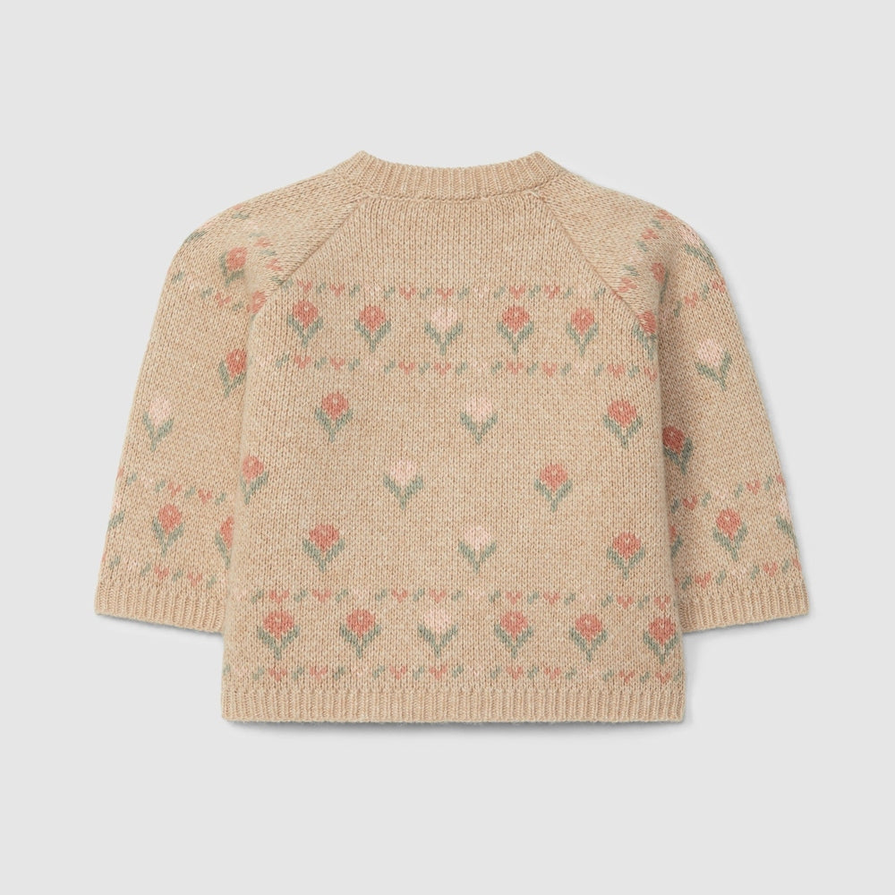 Laranjinha Gebreide Bloemen Jas - Beige
