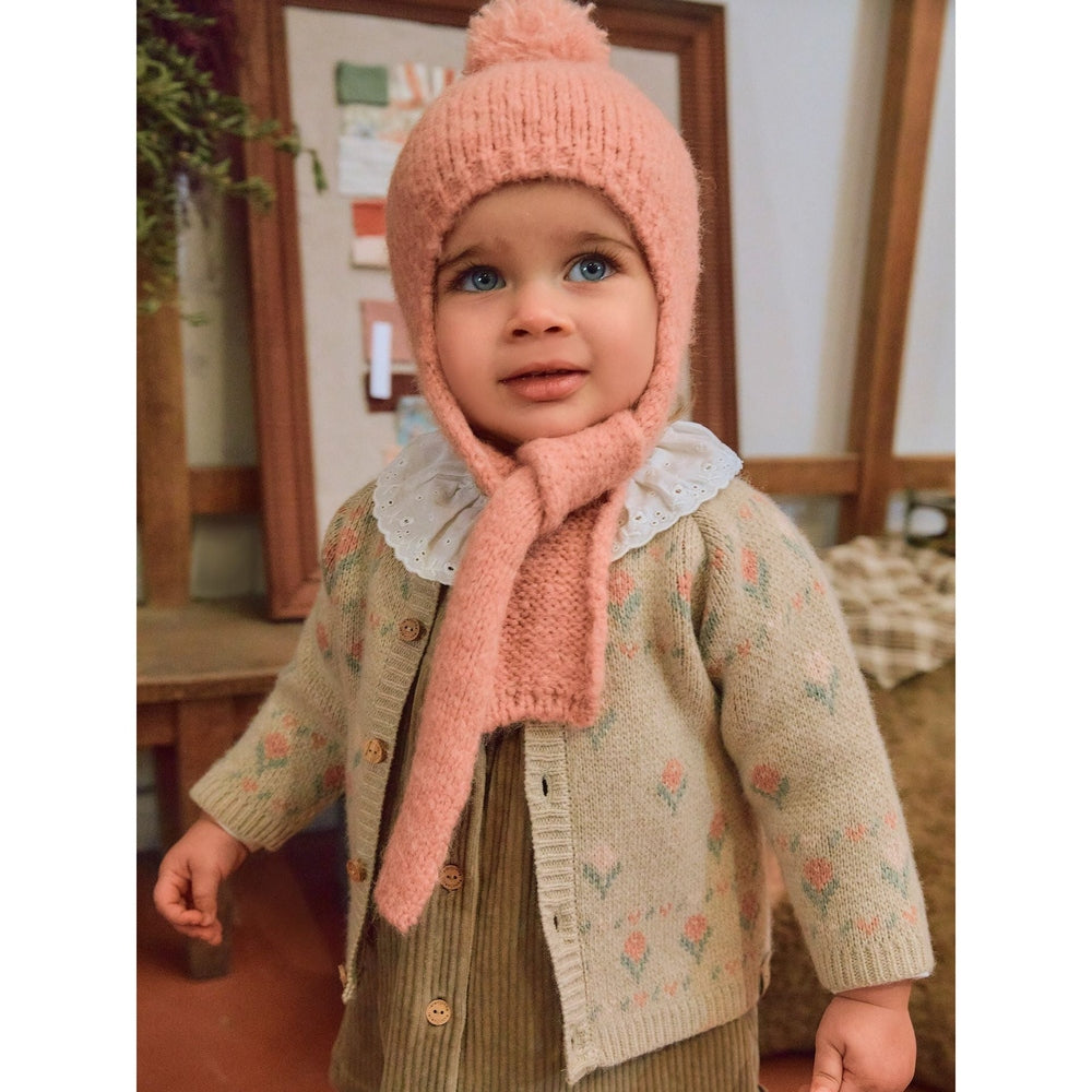 Laranjinha Gebreide Bloemen Jas - Beige