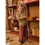 Laranjinha Ribfluwelen Broek Met Ruches - Bordeaux