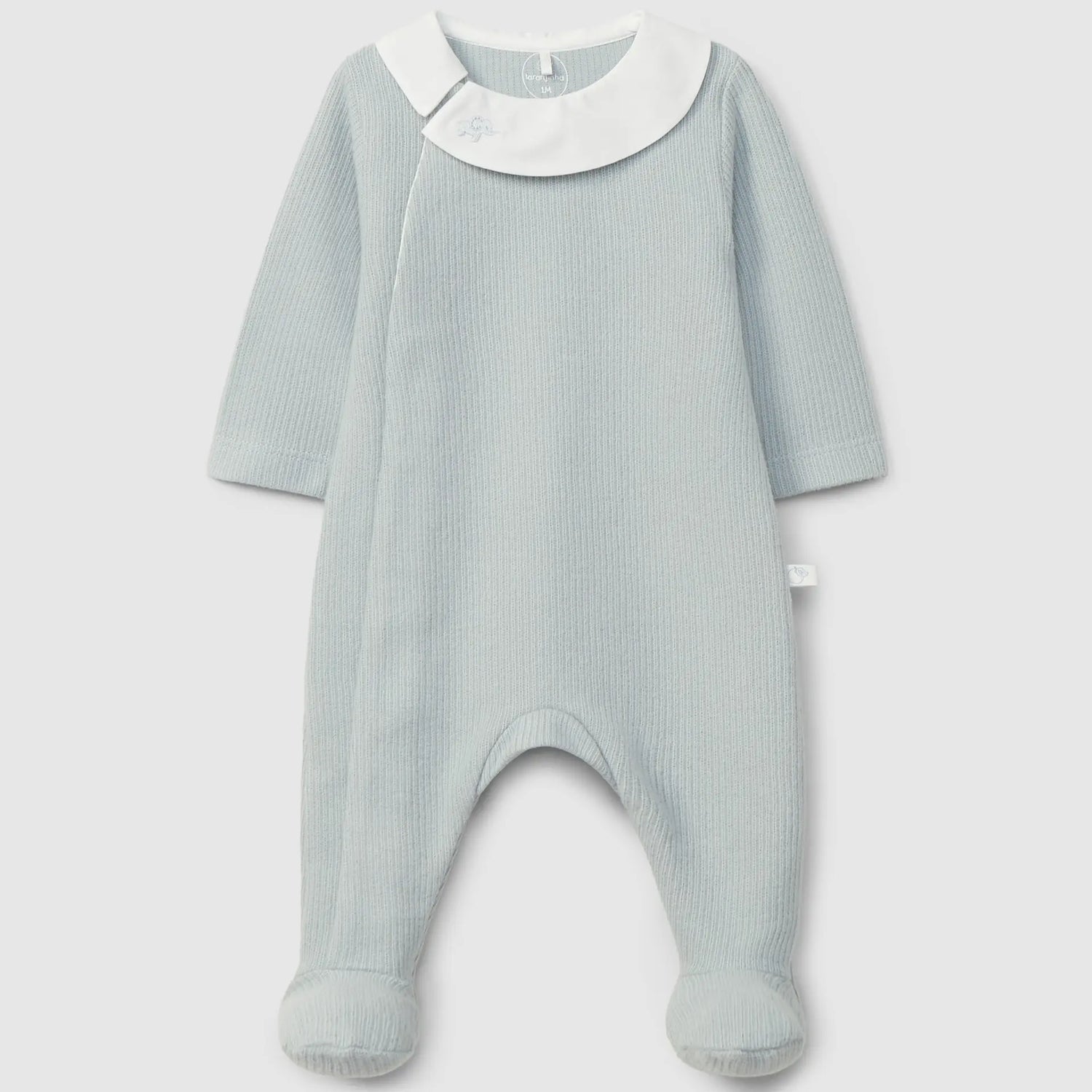 Laranjinha Babygrow Met Geborduurde Kraag - Grijsblauw