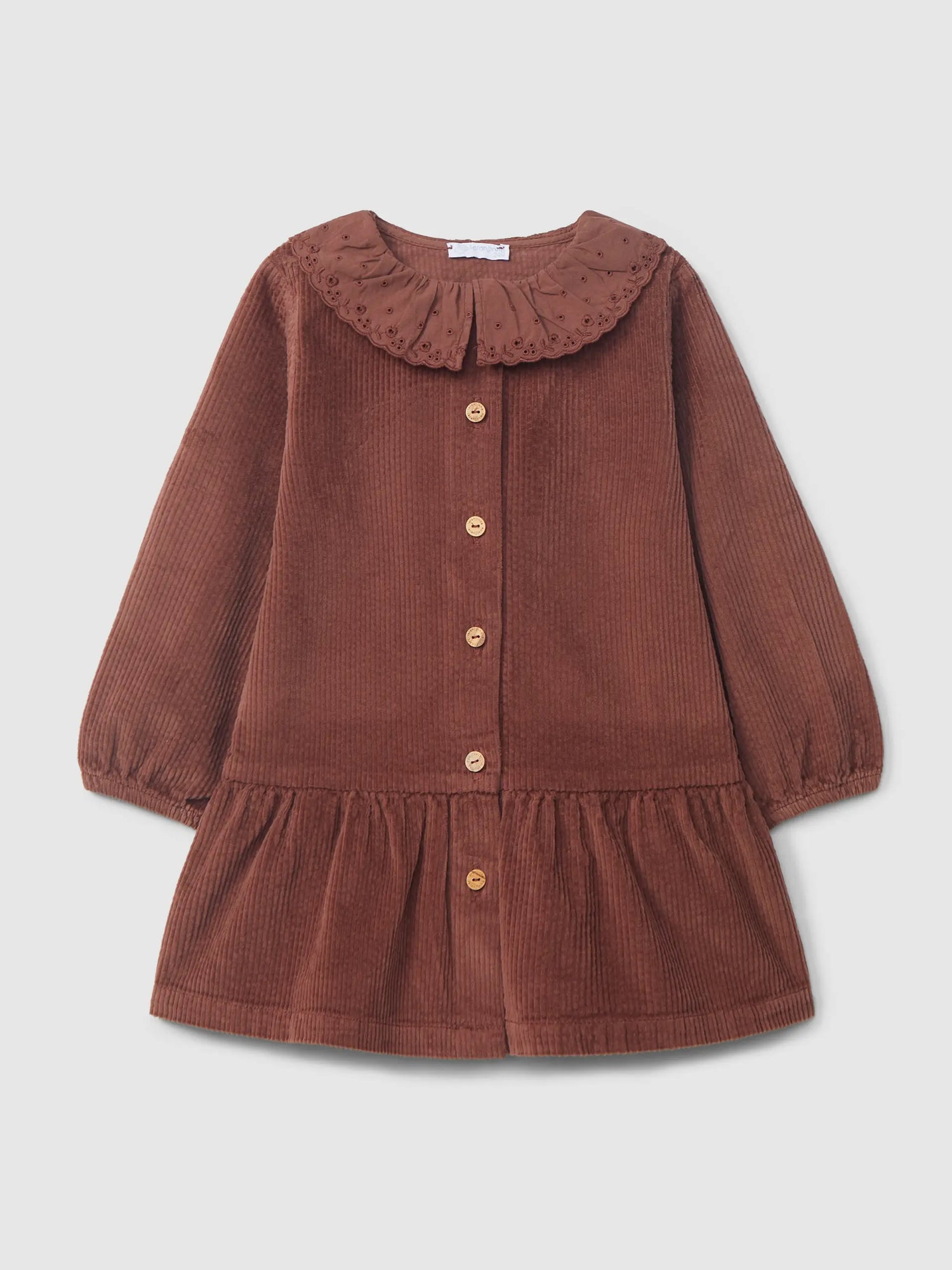 Laranjinha Ribfluwelen Jurk - Bordeaux