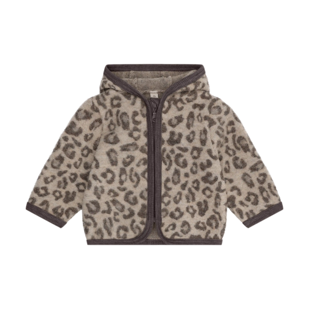 HUTTEliHUT Woll-Fleece-Jacke Jacquard - Camel-Melange