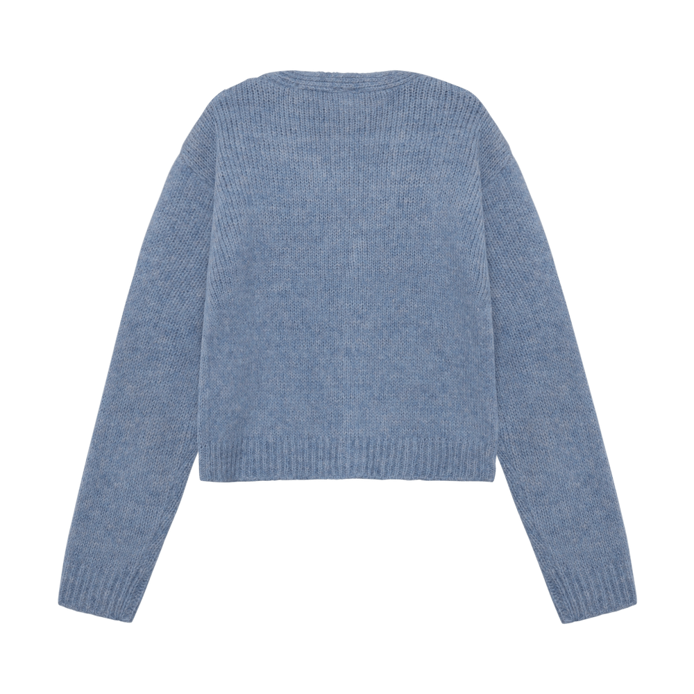 HUTTEliHUT Gilet en maille - Bleu clair de lune