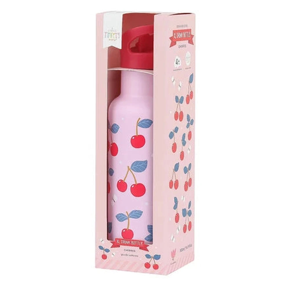 Little Lovely XL Stainless Steel Drinkbus 500ml - Cherries