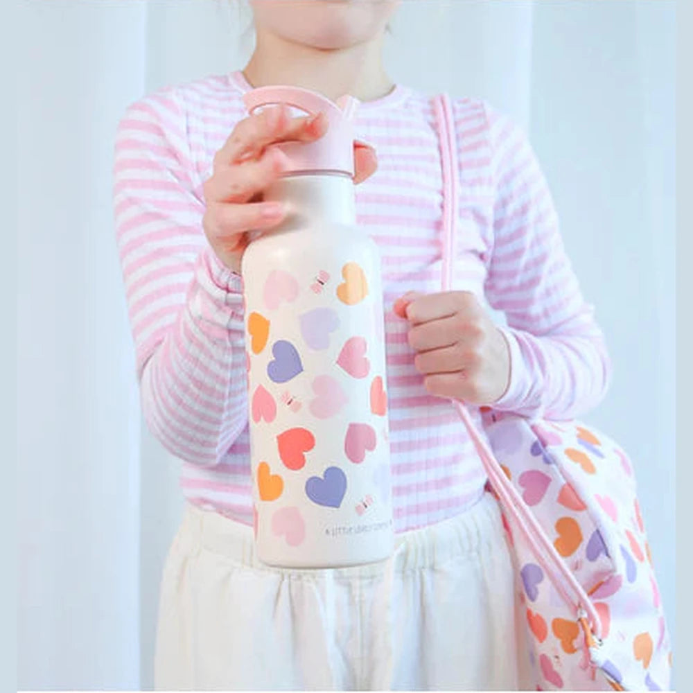Little Lovely XL Stainless Steel Drinkbus 500ml - Hearts
