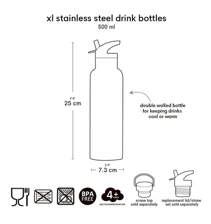 Little Lovely XL Stainless Steel Drinkbus 500ml - Jungle