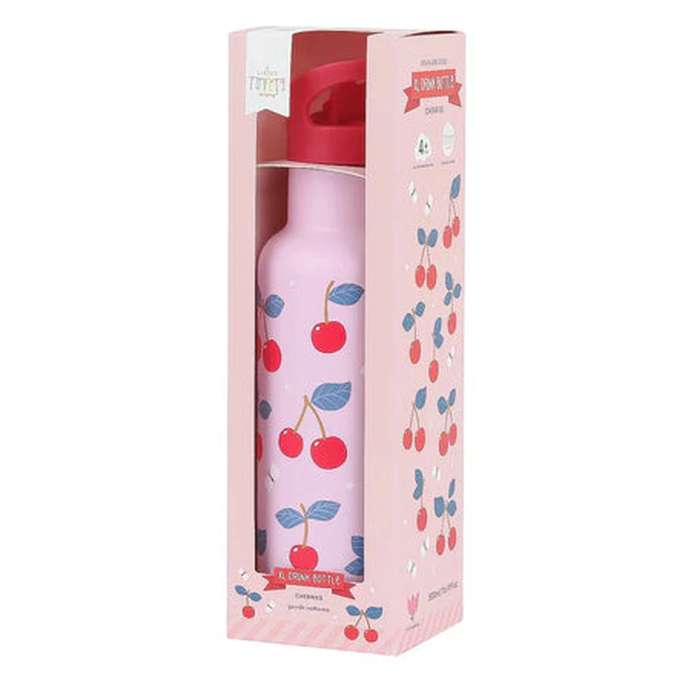 Little Lovely XL Stainless Steel Drinkbus 350ml - Cherries